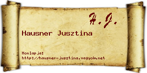 Hausner Jusztina névjegykártya